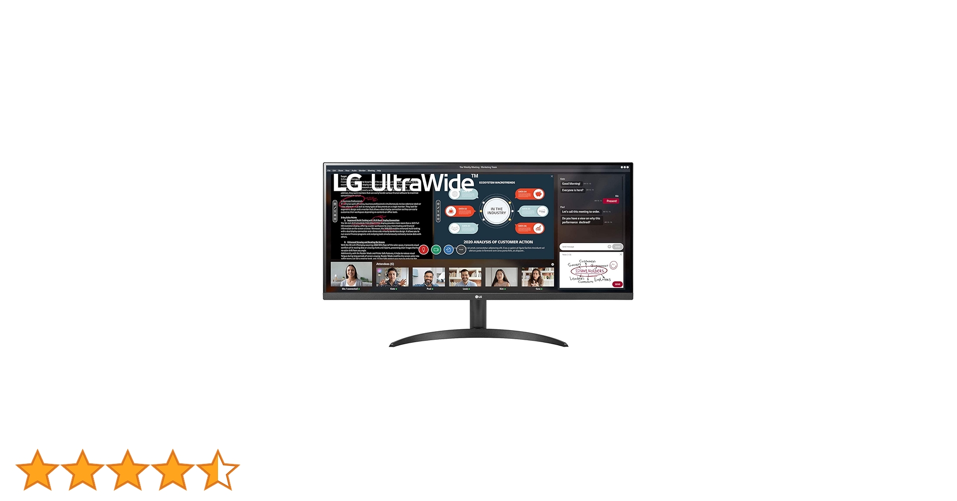 Lg Ultrawide 34WP500-B Monitor, Czarny, 34'' : Amazon.pl